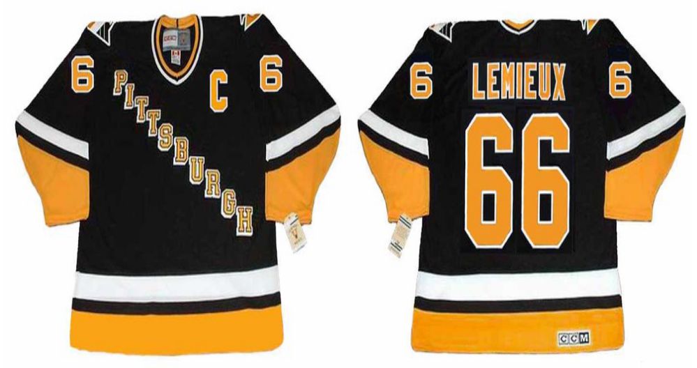 2019 Men Pittsburgh Penguins #66 Lemieux Black CCM NHL jerseys1
